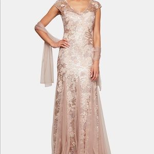 Alex Evenings Petit Pink Gown and purse